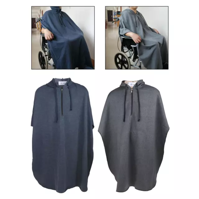 Wheelchair Warmer Poncho with Hood - Protection Cape - Over