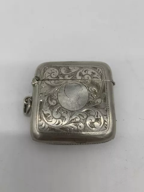 Antique Sterling Silver Vesta Case Birmingham