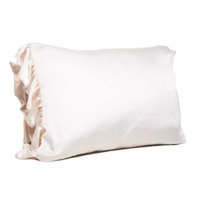 Off white Ruffled Satin Pillowcase Standard Size Pack of 3