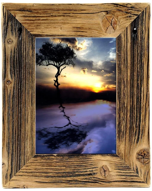 Legno Cornici Vintage Rustico Squallido Marrone Scuro Natura - Foto 2