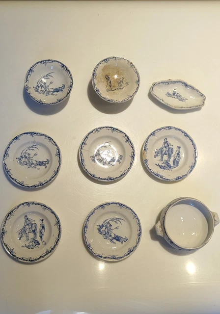 Dinette Ancienne Germaine Bouret – 19 Pièces – Porcelaine – Bon état