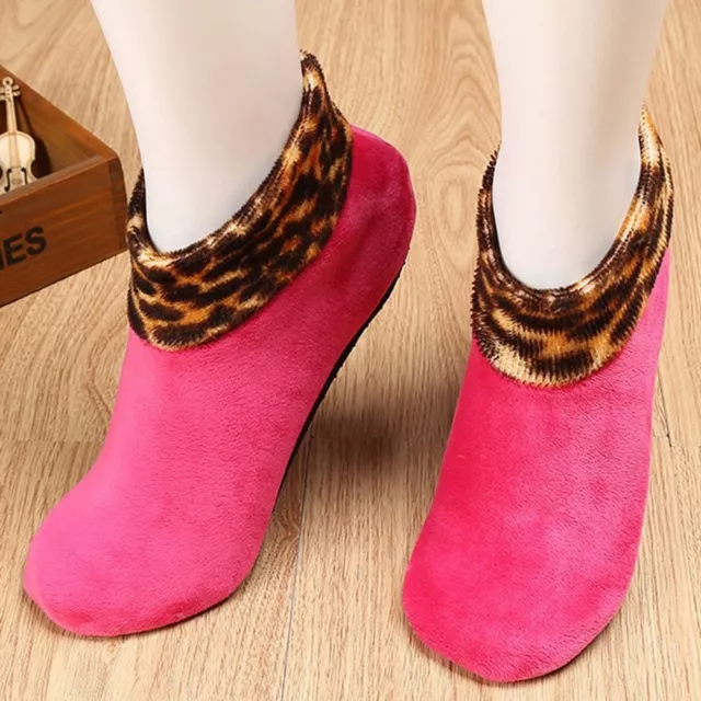 Leopard print Female Hosiery Home Slippers Floor Socks Winter Floor Shoes