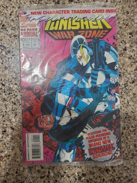 Marvel Comics: Punisher: War Zone Annual #1 (1993) Sealed Polybag & Trading Card