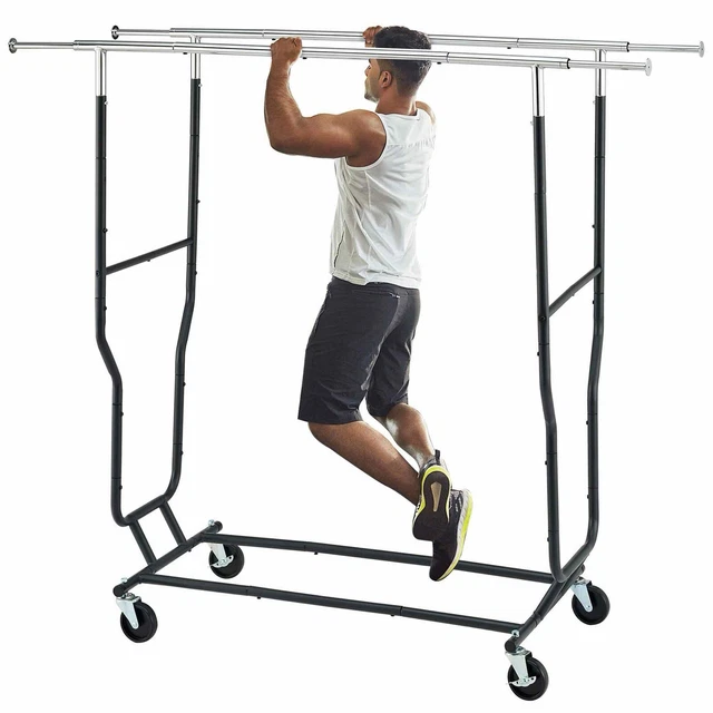 TAJSOON CLOTHES RACK Heavy Duty Rolling Garment Rack W/wheels ...