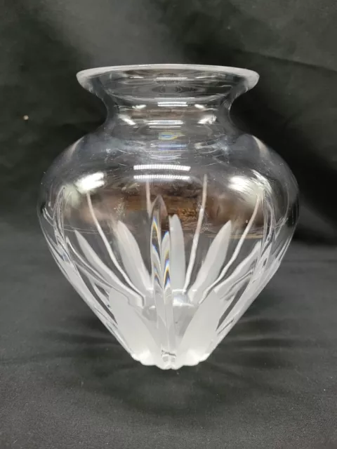 Vintage Large Royal Doulton Crystal Vase - Machine Cut - 14cm tall