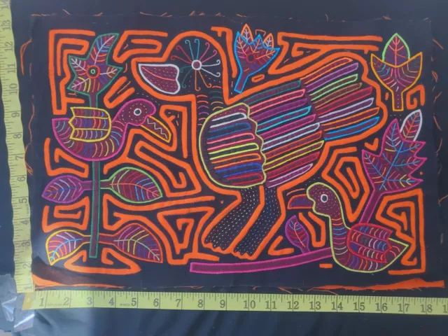 Panama Kuna Mola Folk Art Reverse Applique Embroidery Quilted 1913