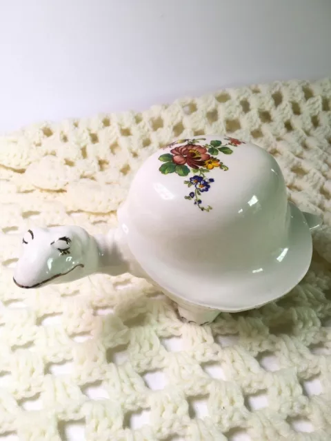 Cute Turtle Collector Jewelry Trinket Box Hand Painted Ceramic Satin Finish