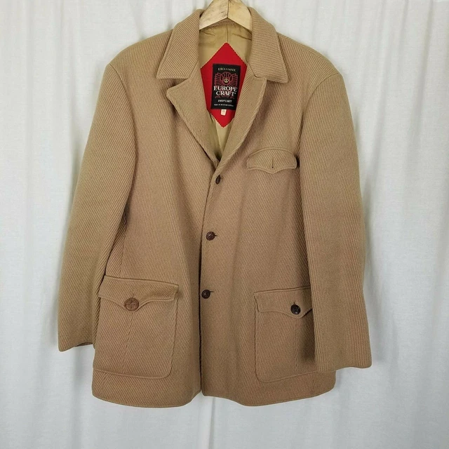Europe Craft Import Corduroy Car Coat Mens 40 West Germany 50s Vintage Exclusive