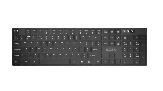 Econo Bluetooth 5.0 Wireless Keyboard Slim Full Size Keyboard Numeric Keypad