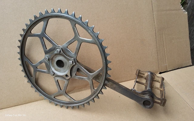 PÉDALIER PEUGEOT 1950S-1960S Crankset Vélo Ancien Old Bike 170mm 44T
