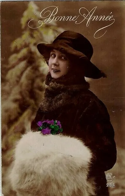 Ragazza con Cappello Moda Glamour Girl Hat Fashion Real Photo PC Viaggiata 1919