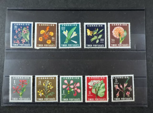 Timor 1950, Serie "Blüten", **/MNH, MiNr. 283/92,  ME 58,-