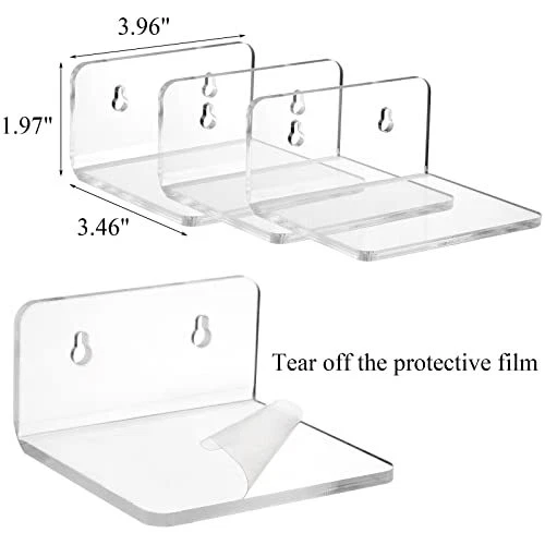 Acrylic Small Shelf Mini Floating Wall Shelf Wall Mounted Storage Shelf For Pop 3