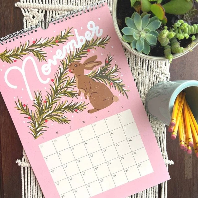 FLORA AND FAUNA Illustrated Wall Calendar 2024, Botanical Illustration