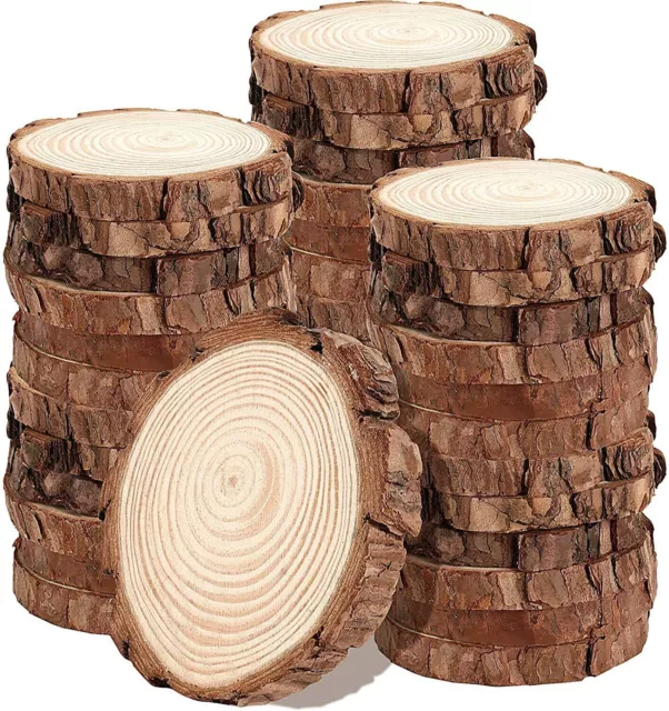 30/150pcs Wood Slices Natural Wood Slices Unfinished Log Wooden Circles for DIY