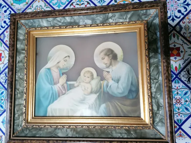 Antico quadro capoletto con sacra famiglia