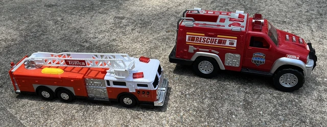 Lot 2 TONKA 2009 Fire Engine Truck 2010 Hasbro Tonka Rescue Force Vehicles WORKS