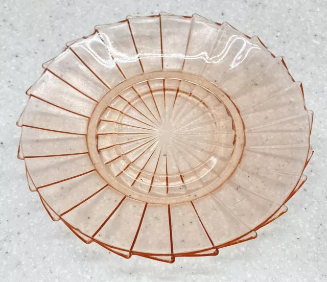 Jeannette Pink Sierra/Pinwheel Depression Glass 5inch Plate