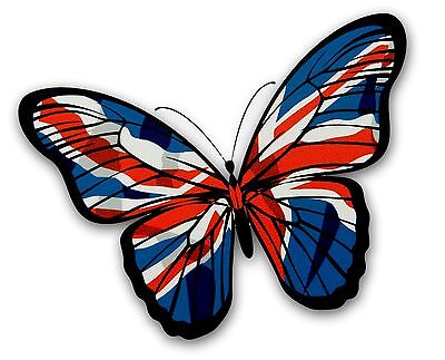 Beautiful Butterfly Design With British Union Jack GB UK Flag vinyl car sticker