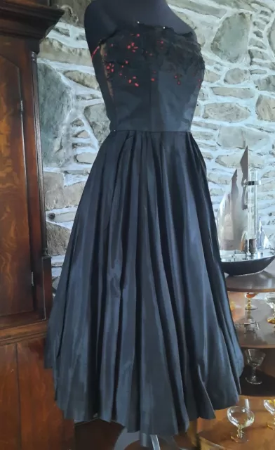 Vestido de noche original de colección de 1950 Reino Unido Xs 6 2