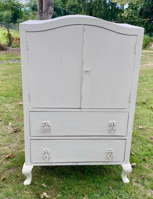 Antique Oak Tall boy wardrobe Robe for nursery  Shabby Chic