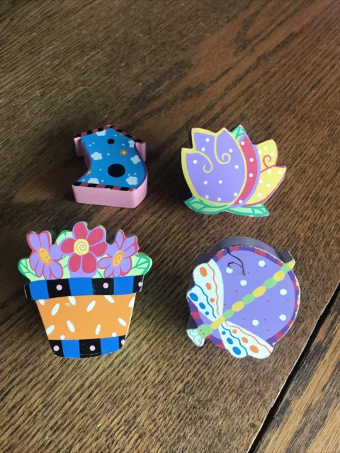 SET OF 4 Childrens Closet Door Knobs Kids Wardrobe Pulls Flower Drawer - READ