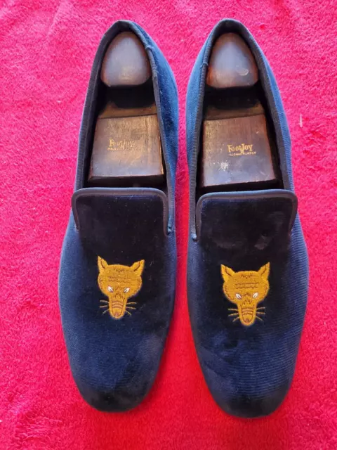 Brooks Brothers x Peal & Co Black Velvet w/Gold Box Fox Mask 1986 Slippers 11.5