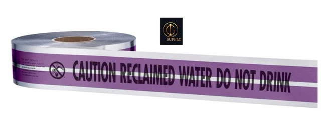 1 ROLL Empire Level Magnatec Detectable Tape 1000 x 3 CAUTION RECLAIMED WATER