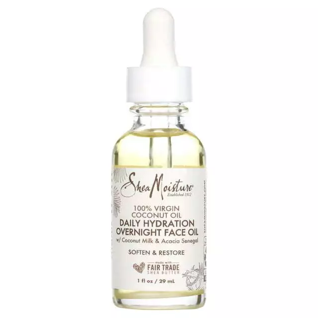 SheaMoisture 100% Virgin Coconut Oil Daily Hydration Overnight Face Oil, 1 oz