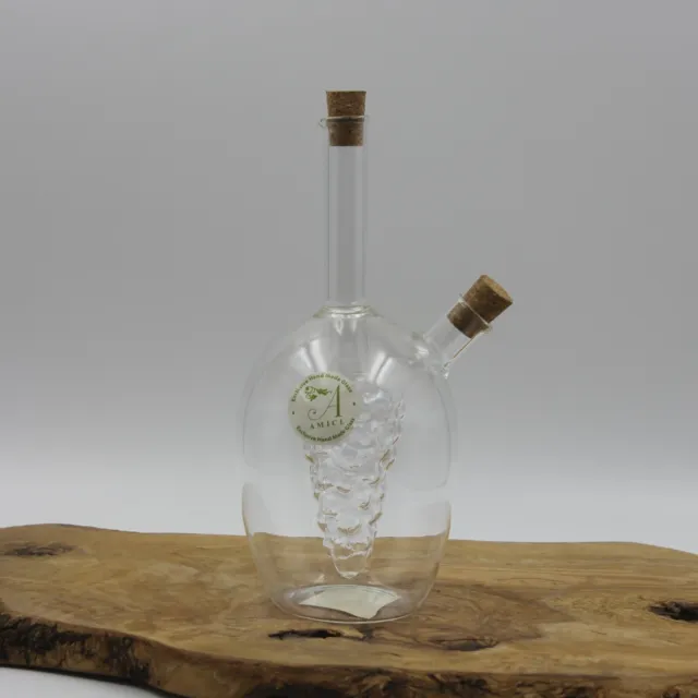Global Amici Hand Made - Grape Design - Dual Oil and Vinegar Bottle