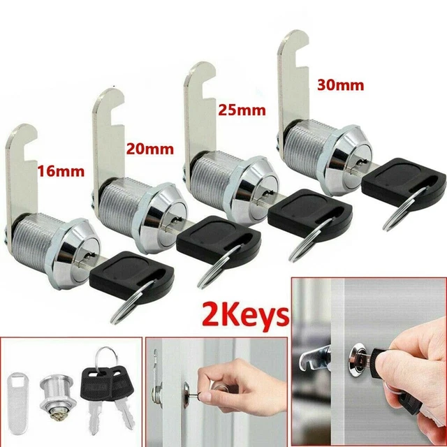 1 pieza Cam Lock Puerta Barril Cajón Armario Caja Postal Tornillo 16/20/25/30mm