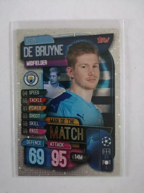 Topps Match Attax Uefa Champions league 2019/2020 Kevin De Bruyne Man Of The...