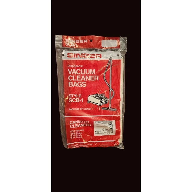 VACUUM CLEANER BAGS SINGER SCB1 Canister CSS, C12 C17 Series Pack of