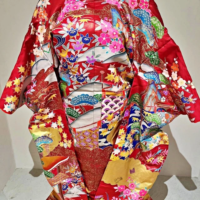 Japanese Kimono Uchikake Wedding Pure Silk  japan 847