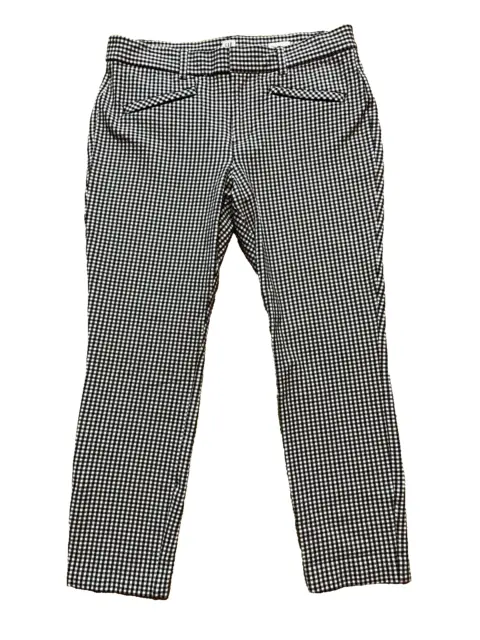 Gap Skinny Leg Ankle Gingham Black White Check Slim Fit Capris Pants Women's 10