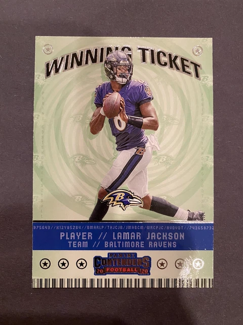 Lamar Jackson 2020 Panini Contenders Winning Ticket #WT4 Baltimore Ravens