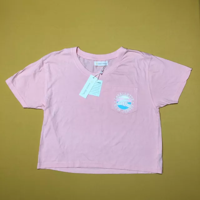 NWT OCEAN DRIVE Womens Size M Pink Cropped Top Tee Shirt