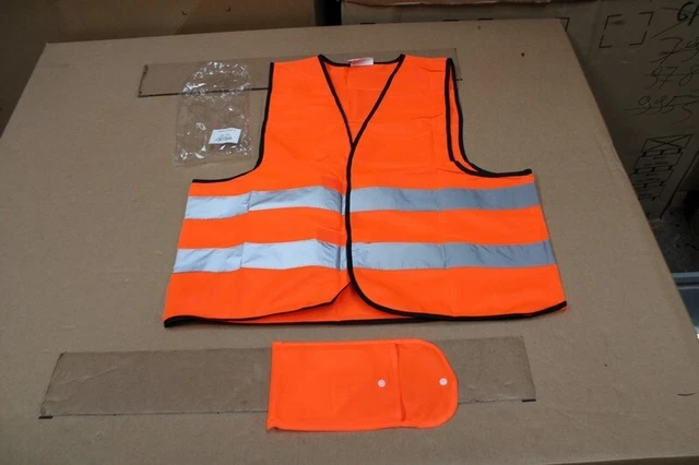 Orig. VW Vest Gilet Avertissement Orange Avec Sac en Tissu 000093056