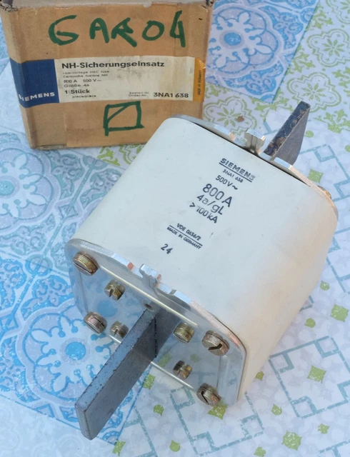 Siemens 3NA1638 cartouche fusible à couteaux NH 800A 500V taille 4a HRC fuse