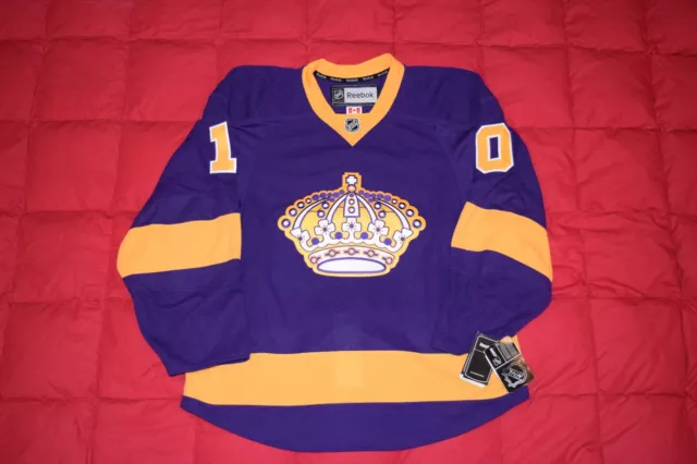 Authentic Los Angeles Kings Jersey yellow purple retro Reebok Mens 46 LA  Kings