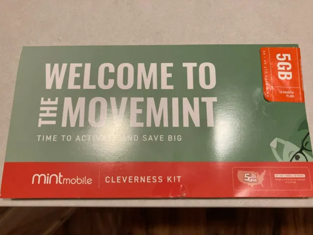 Mint Mobile 12-Month 5GB Data Plan 5G Prepaid SIM Card, New customers only