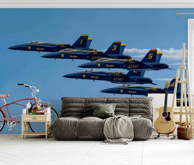 3D US NAVY Blue Angels Wallpaper Wall Mural Peel and Stick Wallpaper