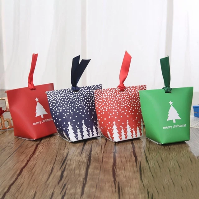 Decorazione Natale Babbo Natale porta caramelle carta sacchetti regalo scatola biscotti di Natale