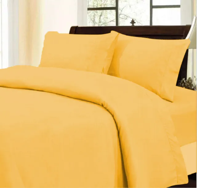 All Australian Sizes Gold Solid Bedding Items 1000/1200 TC Egyptian Cotton