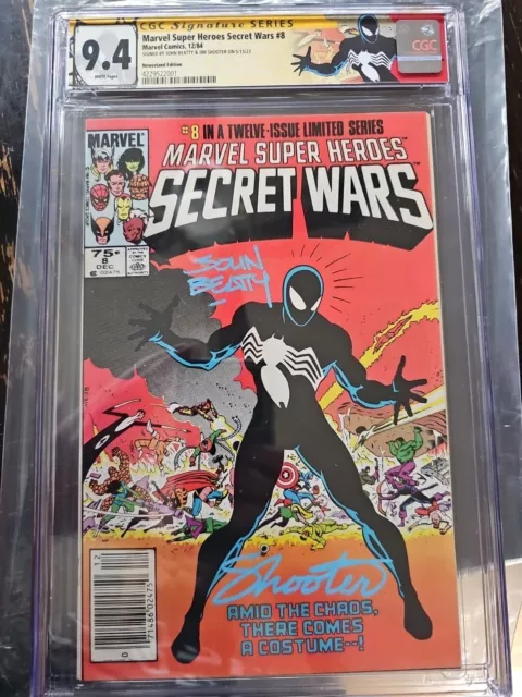 Marvel Super-Heroes Secret Wars #8 Newsstand Edition 9.4 CGC Beatty Shooter Sig