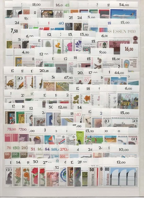 Postfrische komplette BRD Oberrandsammlung von 1980/89 mit Blöcken (1)
