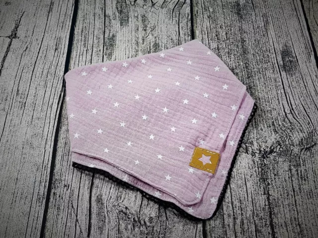 Unikat HANDMADE Halstuch Spuktuch Baby Kleinkind Sterne Spitze rosé schwarz weiß