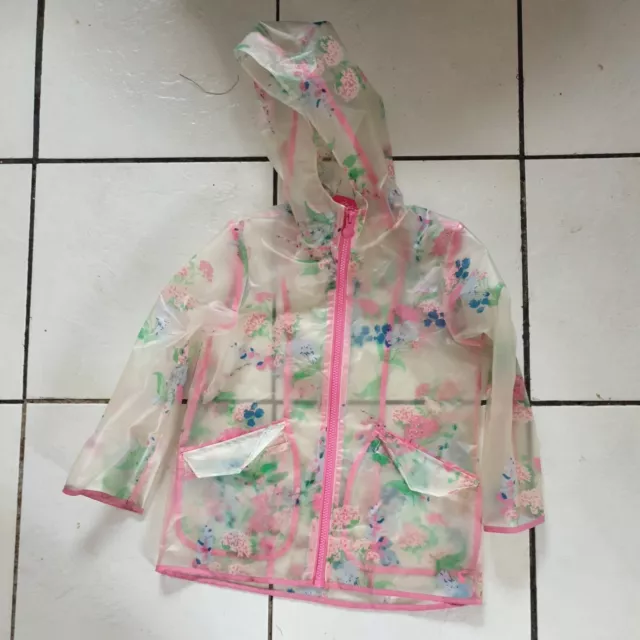 Cappotto PU trasparente a fiori trasparenti Joules per ragazze Raindance - taglia 6 anni