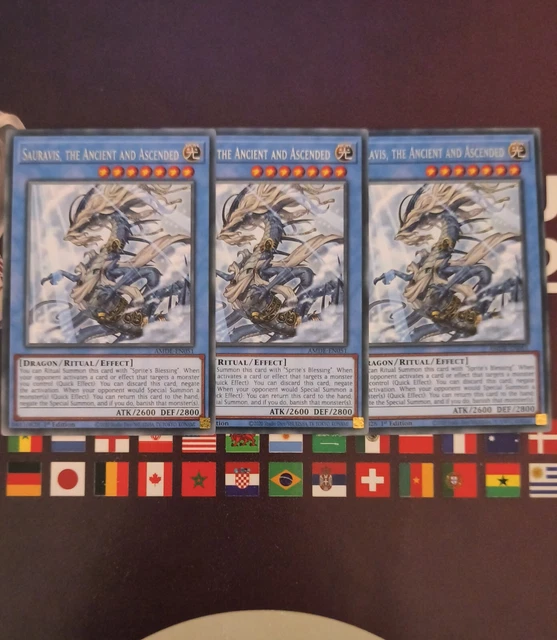 3x Sauravis, the Ancient And AMDE-EN050 RARE YuGiOh Card Amazing Defenders