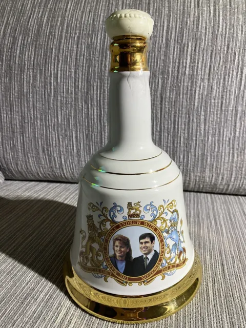 Vintage Whisky Decanter Marriage of Prince Andrew S.Fergusson Wade Bells Ceramic